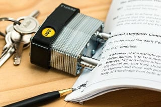 An image of a lock and a contract.